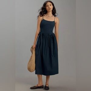 Navy Damson Madder Midi Drees